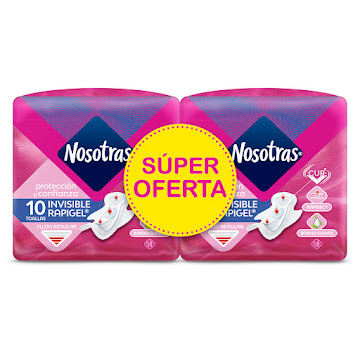 Toallas Intimas Nosotras Invisible Rapigel x 20 und  