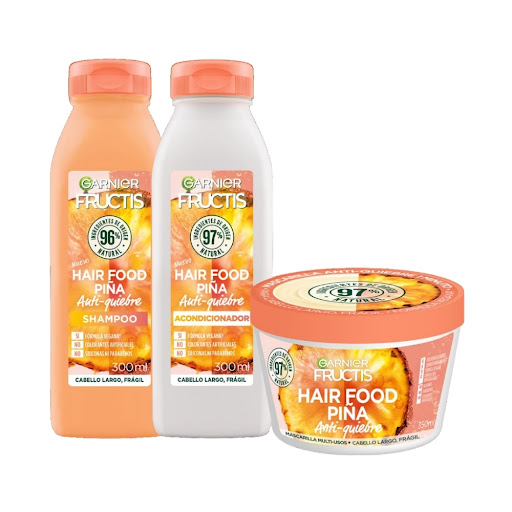 Combo Fructis Hair Food Piña Shampoo + Acondicionador + Mascarilla
