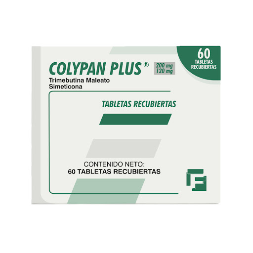 Colypan Plus Trimebutina + Simeticona 200mg/120mg Farmacol Caja x 60 Tabletas