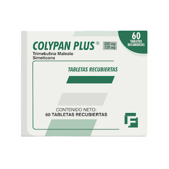 Colypan Plus Trimebutina + Simeticona 200mg/120mg Farmacol Caja x 60 Tabletas  
