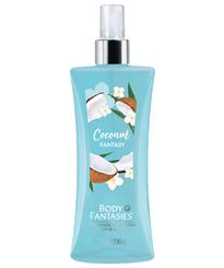 Body Fantasies Coconut Fantasy Body Spray 236Ml Body Fantasies EDT x 1 Coconut Fantasy es una sensación tropical y afrutada, con carambola, piña y coco, combinada con flores exóticas. Captura la esencia de cualquier vacación, cercana y lejana.