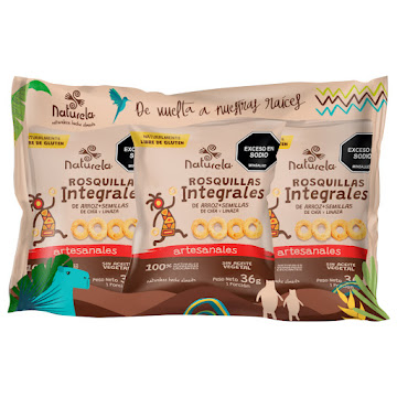 Rosquitas de Arroz Naturela Chía y Linaza Paquete x 6 und  
