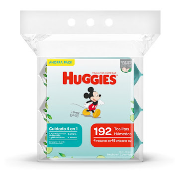Toallitas Húmedas Huggies 4 En 1 Paquete x 192 und  