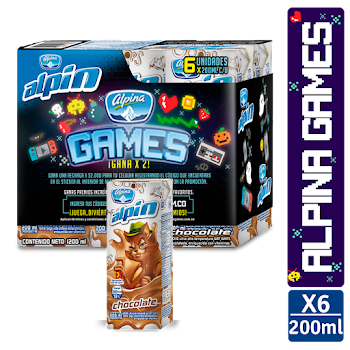 Leche Alpina Apin Games Caja x 6Und de 200Ml   