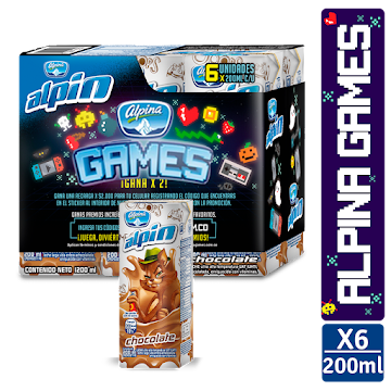 Leche Alpina Apin Games Caja x 6Und de 200Ml   