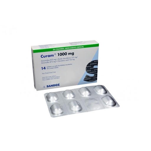 Curam Amoxicilina + Ácido Clavulanico 1g/0,2g Farma Caja x 14 Tabletas