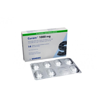 Curam Amoxicilina + Ácido Clavulanico 1g/0,2g Farma Caja x 14 Tabletas  