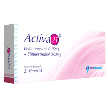 Activa 21 Levonorgestrel + Etinilestradiol 0.15/0.03mg BCN Medical Caja x 21 Grageas  