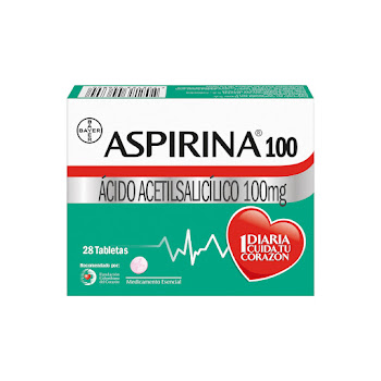 Aspirina Ácido Acetilsalicilico 100 mg Bayer Caja x 28 Tabletas  