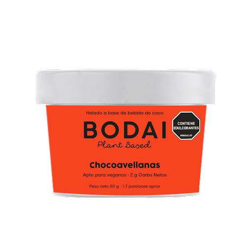Helado de Coco Bodai Vegano Sabor Choco Avellana Frasco x 80 gr