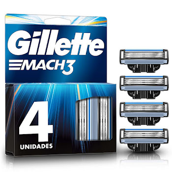 Repuestos para cuchilla de Afeitar Gillette Mach 3 con 3 Hojas Caja x 4 und  
