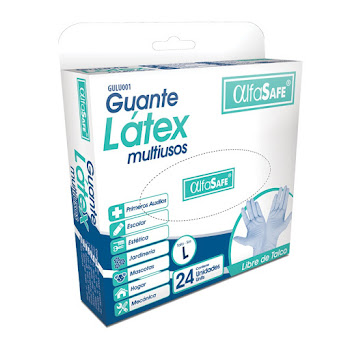 Guante De Latex Alfasafe Multiusos L Caja x 24 und  