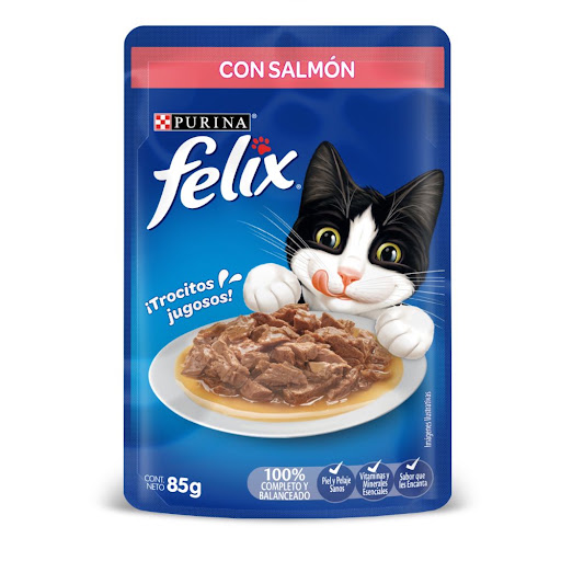 Comida Húmeda Para Gatos Felix Salmón Bolsa x 85 gr