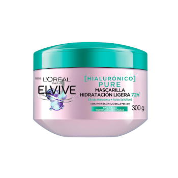 Tratamiento Elvive Pure Ácido Hialurónico Sin Sal x 370 gr  