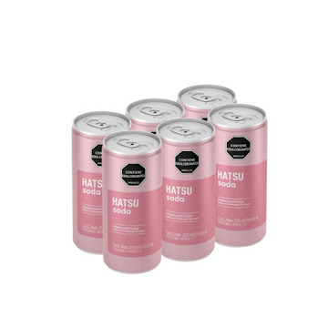 Soda Hatsu Frambuesas,   Rosas Sixpack Lata x 310  ml  