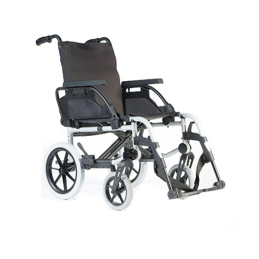 Silla Transporte Basix 2 074104 Importada SUNRISE MEDICAL Individual x 1 Silla de transporte ligera de uso interno y externo, cojinería en microfibra, llantas de 12 plegable en aluminio y diseño cómodo y ergonómico.
