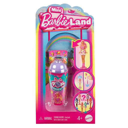 Barbie Mini Barbieland Muñeca Pop Reveal Sorpresa Barbie  x 1 La Barbie Mini BarbieLand Muñeca Pop Reveal Sorpresa ofrece una experiencia única y llena de emoción con su unboxing interactivo. Con su presentación en un minivaso de bebida y su divertido compuesto 