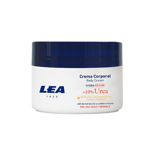 LEA Crema Corporal 10% Urea Hidratante LEA Frasco x 1 Crema hidratante Corporal con 10 % urea-lactato  es ideal para pieles muy  secas y sensibles,  Equilibra el nivel de hidratación de la epidermis reparando y recuperando la elasticidad de la piel. Test