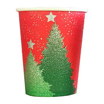 Vaso Nico Rojo y Verde Ecológico Navidad x 8 und   