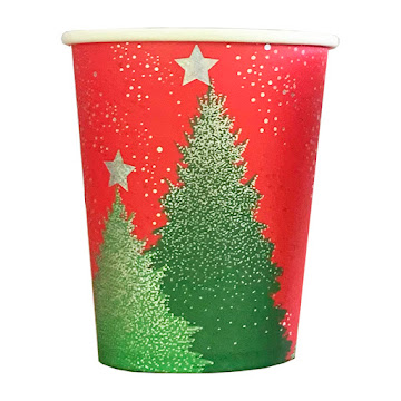 Vaso Nico Rojo y Verde   Ecológico Navidad x 8 und 
