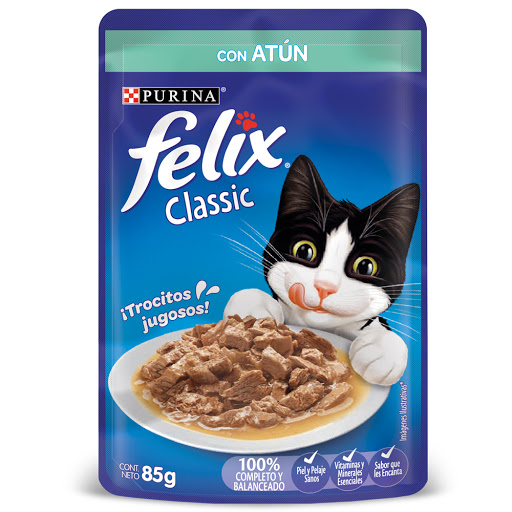 Alimento Para Gatos Felix Classic Con Atún En Salsa Sachet x 85 gr