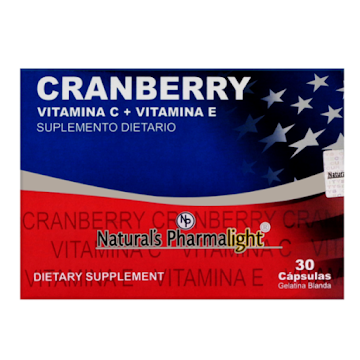 Naturals Pharmalight Cranberry + Vitamina C + Vitamina E Caja x 30 Cápsulas  