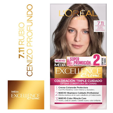 Tinte L´Oreal Excellence Creme Rubio Cenizo Profundo 7.11 x 2 und  