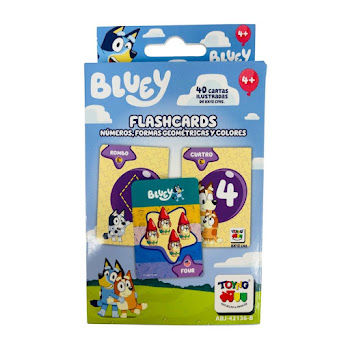 Flash Cards Toyng Números, Colores Y Figuras Geométricas Bluey Caja x 1 und  