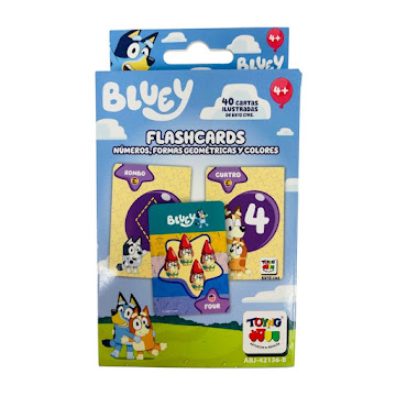 Flash Cards Toyng Números, Colores Y Figuras Geométricas Bluey Caja x 1 und  