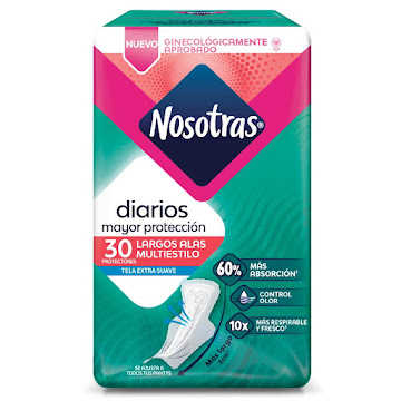Protectores Nosotras Largos Alas Multiestilo Paquete x 30 und  