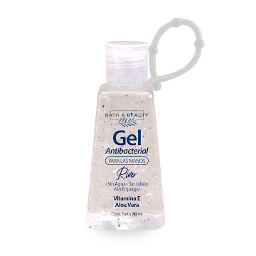 Gel Antibacterial Para   Manos River Bath & Beauty X70 Ml Con Sujetador En Silicona.  