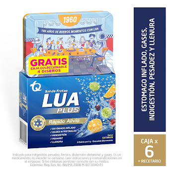//Oferta Sal de Frutas Lua Plus Caja x 6 Sobres Gratis Caja Coleccionable Tq  