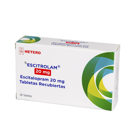 Escitrolam Escitalopram 20mg Caja x 30 Tabletas