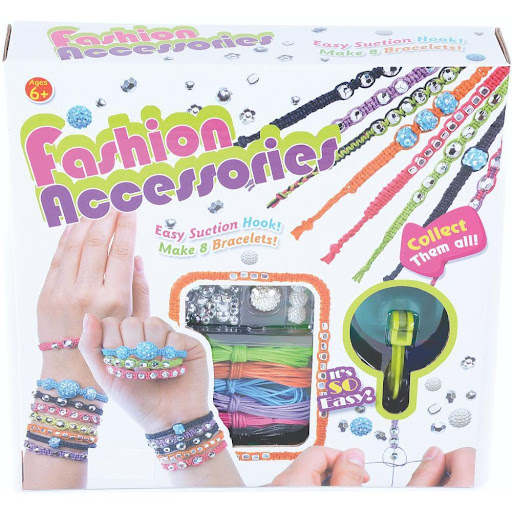 Set Pulseras Fashion Accessories Caja Plasticos Asociados  x 1 Este set de pulseras es ideal para que los niños se sumerjan en el mundo del diseño y la creatividad, creando accesorios únicos con colores vibrantes y formas encantadoras. Al combinar diferentes piez