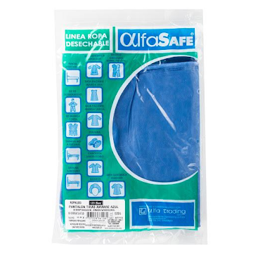 Pantalón Alfa Trading Desechable Con Tiras Azul x 1 und  