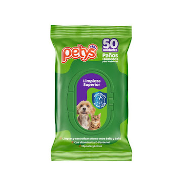 Pañitos Húmedos Petys Limpieza Superior Paquete x 50 Und  