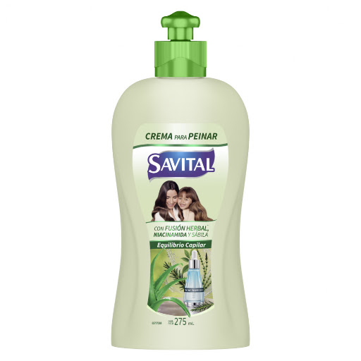 Crema Para Peinar Savital Fusion Herbal Con Niacinamida Botella x 275 ml