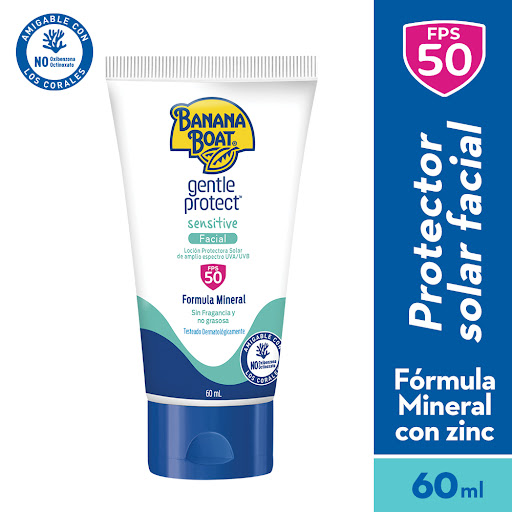 //Protector Solar Banana Boat Gentle Protect Sensitive Facial SPF 50 x60 ml