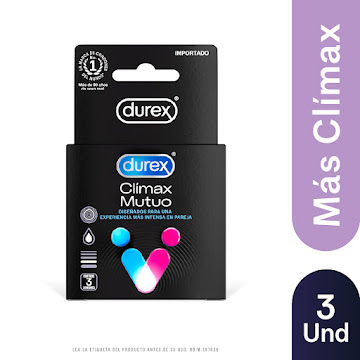 Condones Durex Clímax Mutuo Caja x 3 und  
