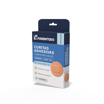 Curitas Adhesivas Redondas Color Piel Farmatodo x 20 Unds  