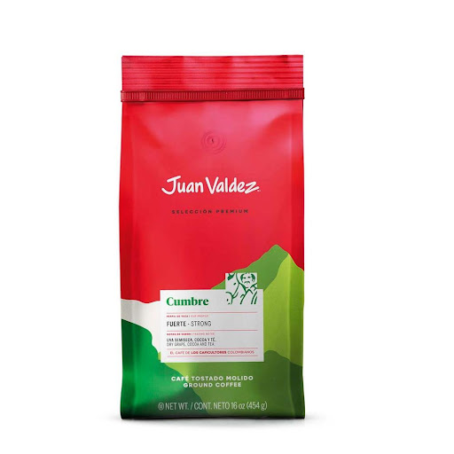 Café Juan Valdez Cumbre Molido 454gr Juan Valdez 1 bolsa 454 gr x 1 Café Juan Valdez Cumbre Molido 454gr + OBSEQUIO CUCHARA MEDIDORA  Café Premium 100% Colombiano Excelso.  Un café de sabores intensos e impactantes que ha sido diseñado para estimular los sentidos y co
