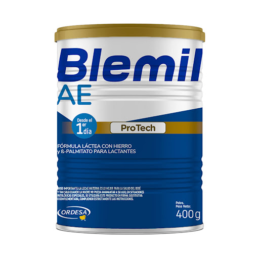 Fórmula Láctea Blemil Ae Protech Con Hierro Y Palmitato Para Lactantes Lata x 400 gr