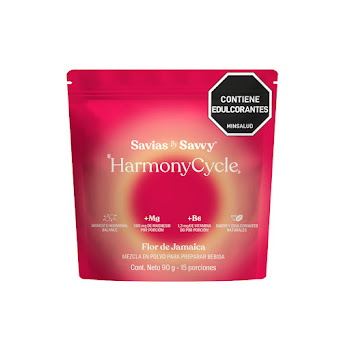 Harmonycycle Savvy con Magnesio, B6 Flor De Jamaica Bolsa x 90 gr  