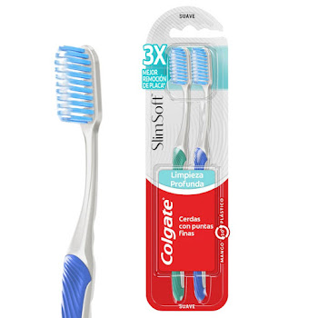 Cepillo de Dientes Colgate Slim Soft Suave Blister x 2 und  