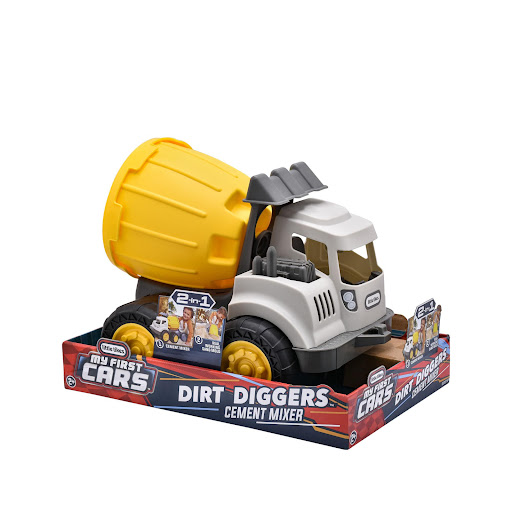 Excavadora y Mezcladora Littles Tikes 2 en 1 Little Tikes Caja x 1 Descubre la diversión en construcción con el Carro Dirt Diggers 2 en 1 Cement Mixer! Este asombroso camión mezclador, con sus partes articuladas y su recipiente removible, simula las acciones de la vi