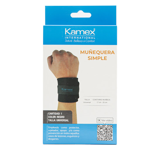 Muñequera Kamex Simple Universal Negro x 1 und
